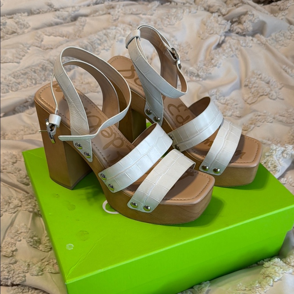 Sam Edelman White Platform Sandals